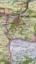 Карта окрестностей Кисловодска
